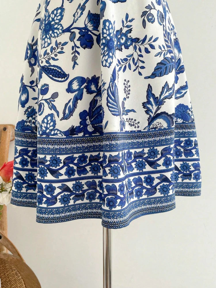 Romantic Floral Halter-Neck Vacation Dress