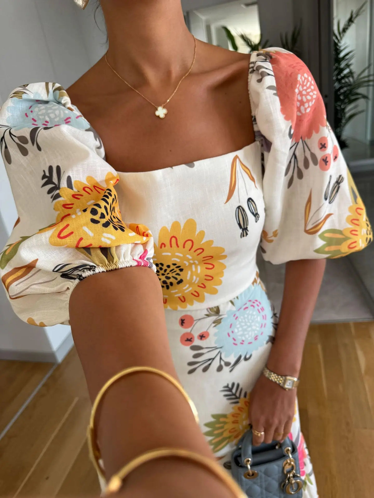 PawNestia Floral Puff Sleeve Dress | Vintage Daydream