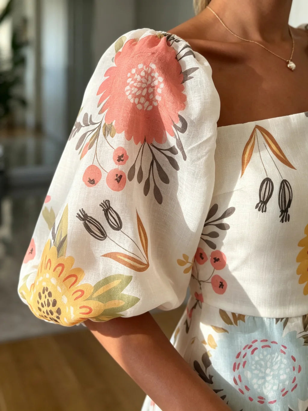PawNestia Floral Puff Sleeve Dress | Vintage Daydream