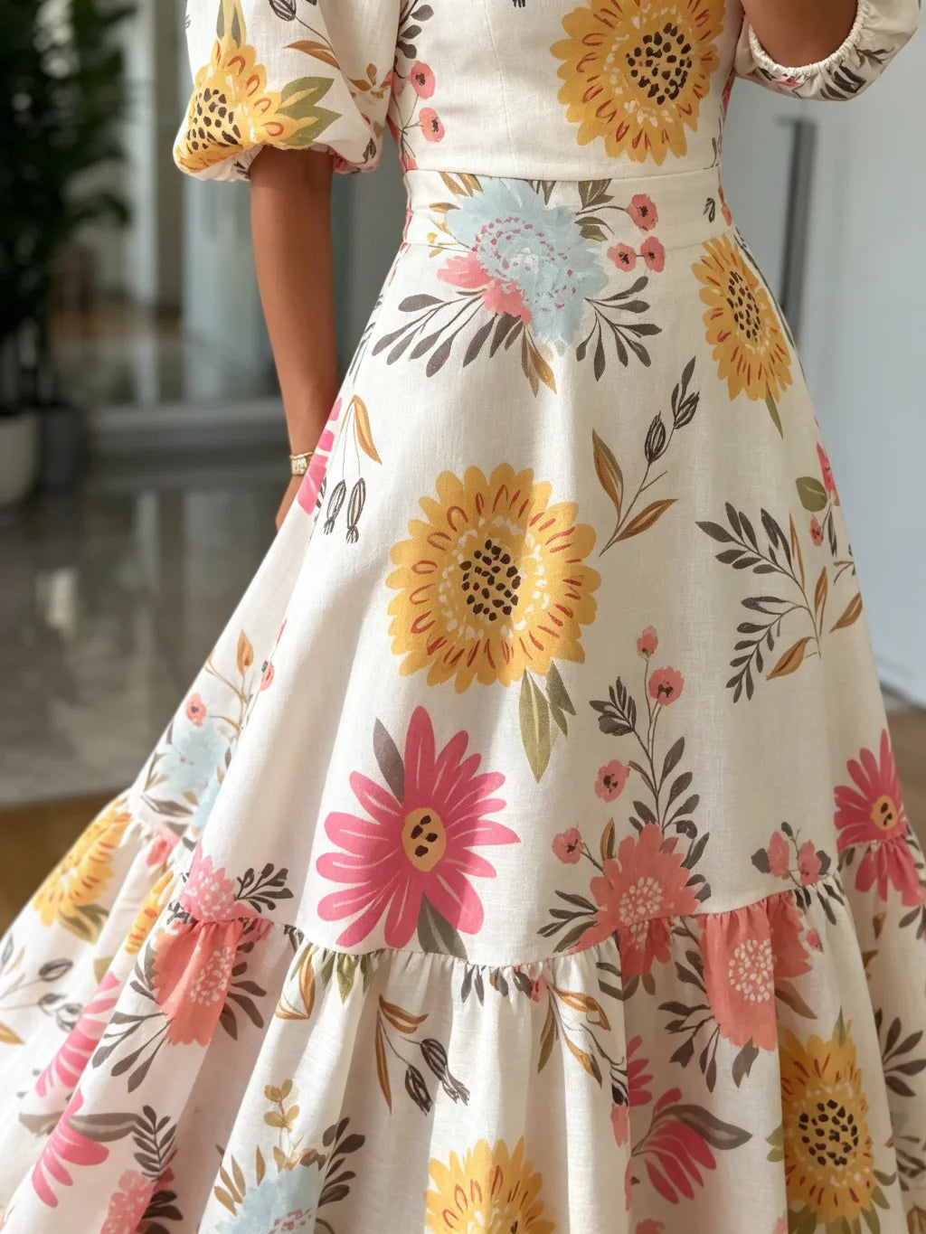 PawNestia Floral Puff Sleeve Dress | Vintage Daydream