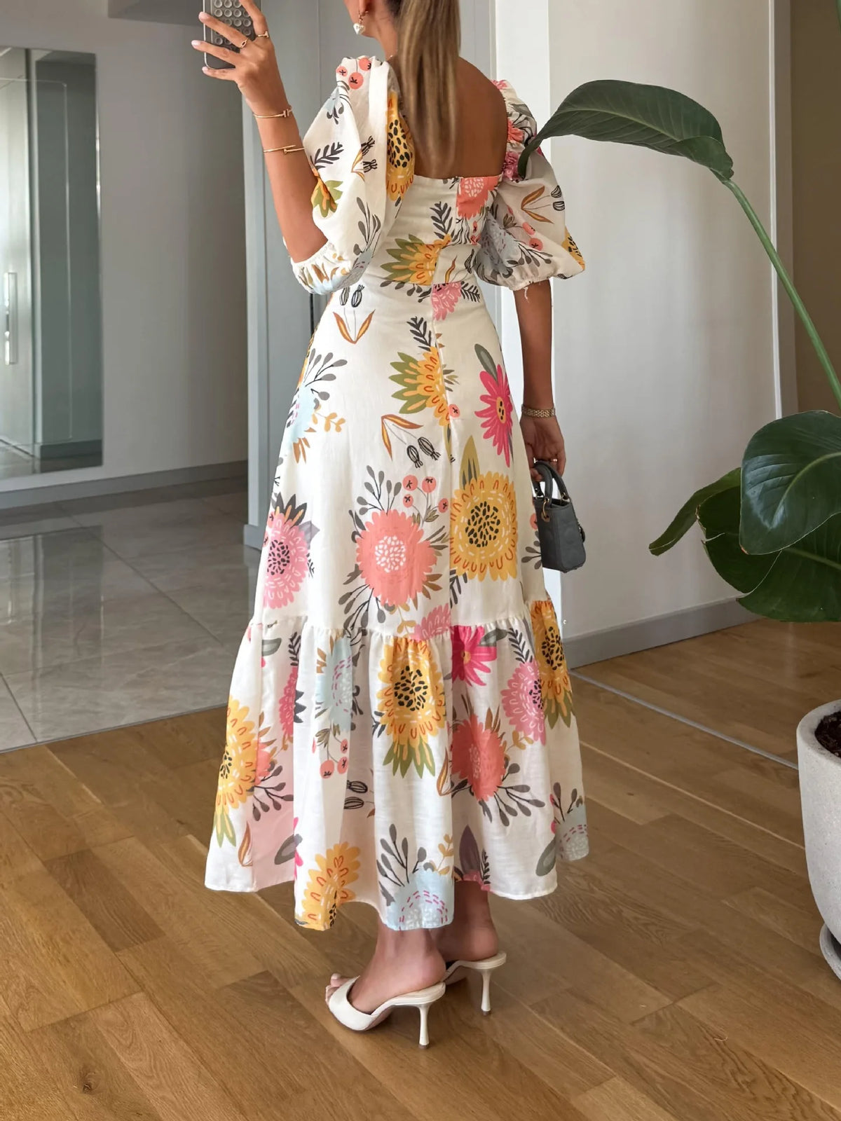 PawNestia Floral Puff Sleeve Dress | Vintage Daydream